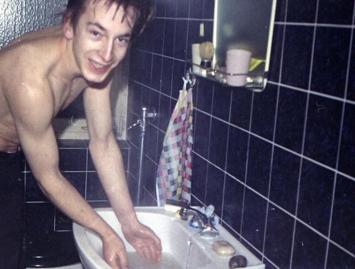 Kaltes Wasser l�st sich nicht fotographieren, Werner in Grafling 1970